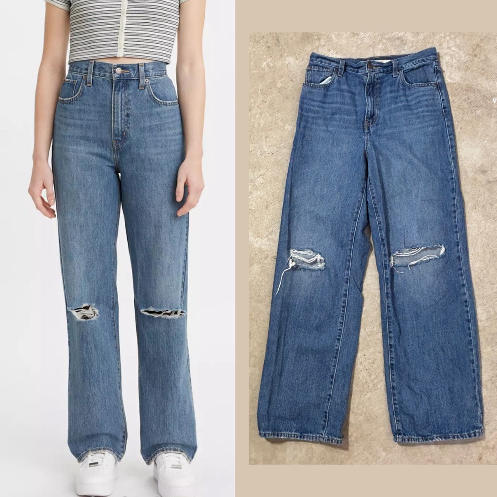 Levi's High Waisted Straight Leg Blue Jeans Women’s Size 28 Zipper Fly Relaxed